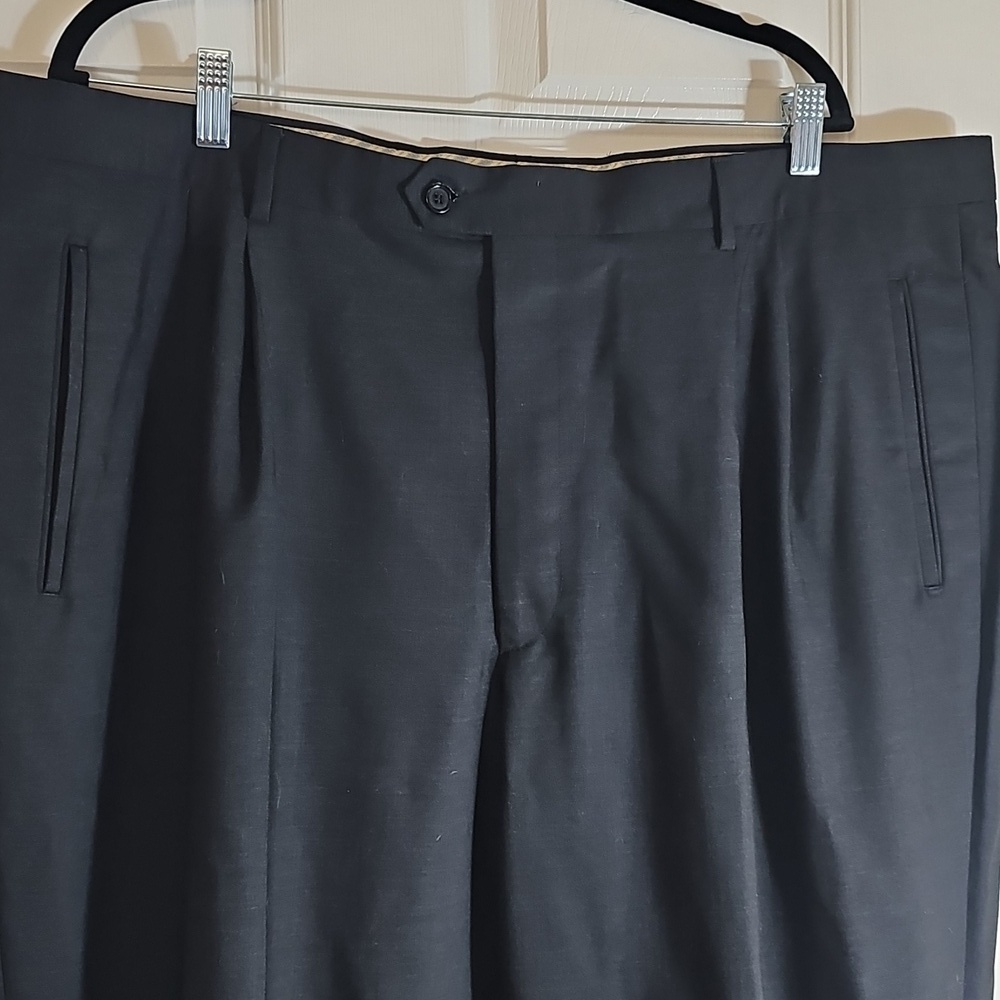 Zignone Italy High Twist New Wool Men's Black Dress Pants Size 44